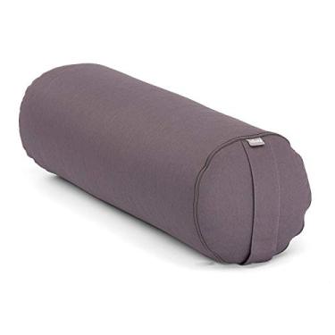 Imagem de YOGATERIA Bodhi Almofada Cilíndrica Bolster Eco |P/Meditação, Relaxamento e Yoga Restaurativa | Recheio de Kapok/fibra de paina e capa em algodão 65cm x 23cm (Grafite)