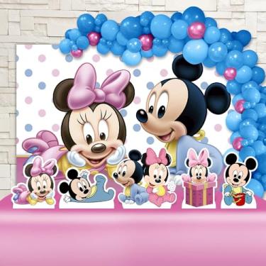 Imagem de Kit Decoração Festa de Aniversário Infantil Mickey Baby e Minnie Baby