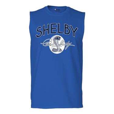 Imagem de Camiseta masculina vintage com logotipo Shelby Cobra American Legendary Mustang 427 GT500 GT350 Performance Powered by Ford, Azul, G