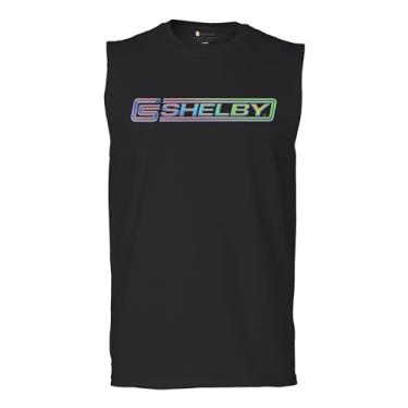 Imagem de Camiseta masculina Shelby Holo Logo Muscle Car American Mustang GT GT350 GT500 Cobra Performance Powered by Ford, Preto, XXG