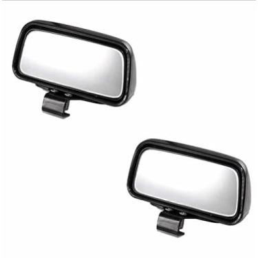 Imagem de Espelho de ponto cego Xotic Tech, 2 peças preto retangular grande angular ajustável convexo clipe no meio oval retrovisor contador de visão traseira ângulo cego ângulo auxiliar espelhos para carro caminhão SUVs motocicleta