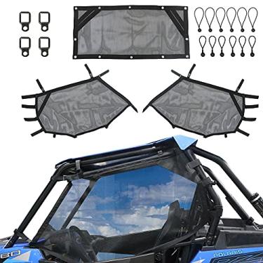 Imagem de RERPRO Proteção solar UTV rede de janela frontal traseira direita de malha para Polaris RZR 570 800 800s 900 Turbo s 1000 RZR XP 2015-2019 2 portas UTV Mesh Window Shield Roll Bar Rede Proteção de