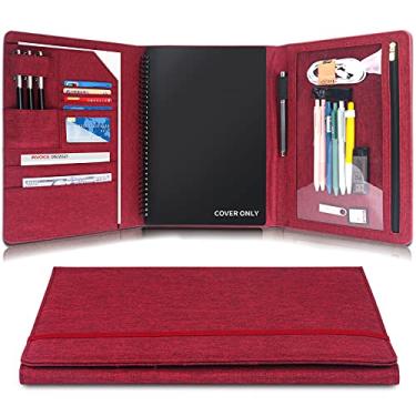 Imagem de Ditiord Capa planejadora de três dobras para caderno inteligente Rocketbook | Serve em tamanho carta/A4/21 x 28 cm | Organizador de portfólio à prova d'água com armazenamento de arquivos e proteção de