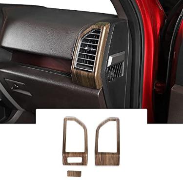 Imagem de Voodonala – Painel de painel lateral de grão de madeira para saída de ar para Ford F150 2015 2016 2017