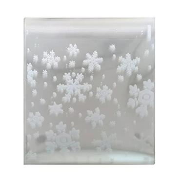 Imagem de AKOAK 100 sacos de floco de neve transparentes que podem ser fechados, doces, biscoitos, pirulitos, bolo, celofane, embalagens, doces, biscoitos, plástico, casamento, aniversário, festas de Natal (14