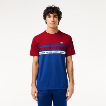Imagem de Camiseta Lacoste Ultra Dry com Listras em Piqué do Logo Masculina-Masculino