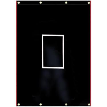 Imagem de Supvision Batting Cage Backstop com Strike Zone Heavy Duty PVC Revestido Oxford Tecido Vinil Baseball Backstops com Catcher Softball Pitcher Equipamento de Treinamento Auxílio 10 x 6 Pés 1680D