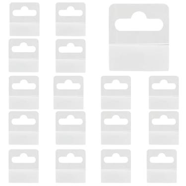 Imagem de Rierdge 300 peças 40 mm x 45 mm etiquetas autoadesivas de plástico transparente para pendurar abas de pasta suspensa, abas adesivas de PVC para exibição de parede, itens de venda a varejo