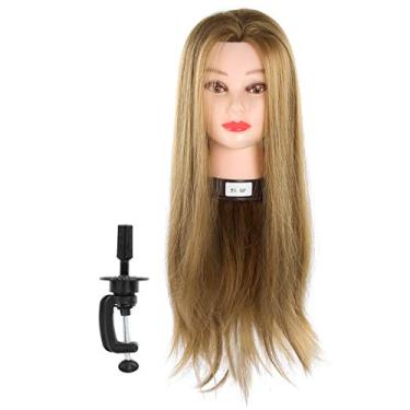 Imagem de Cabeça De Manequim Com Cabelo, Cabeça De Treinamento Para Modelagem De Cabelo, Cabeça De Boneca Com Cabelo Adequada Para Alisar, Ondular