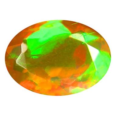 Imagem de 1,28 ct AAA+ Gem de qualidade corte oval (10 x 7 mm) opala arco-íris não aquecida genuína e extraída da pedra preciosa solta da Terra