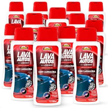 Imagem de KIT 12 Lava Autos Shampoo Com Cera Carnaúba Super Brilho Pro auto 500Ml