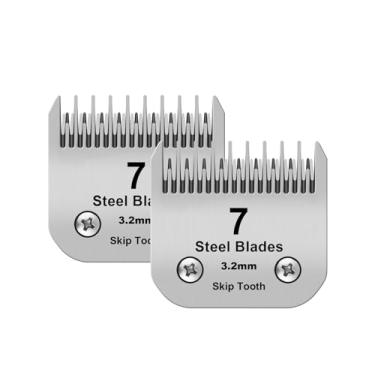 Imagem de DODAER Lâminas de aço removíveis para cães de estimação com 7 dentes de salto, compatíveis com cortadores Andis, Oster A5, Wahl série Wahl KM10, comprimento de corte de 3,2 mm (3)