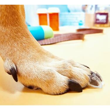 Imagem de Dr. McHenry's Dog Toe Treads, Conjunto de 24 com adesivo e escova de limpeza, maior tração e estabilidade em pisos escorregadios, tração de cães idosos e suporte de mobilidade (kit extragrande - peso: 27 a 68 kg.)