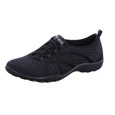 Imagem de Skechers Breathe Easy Fortune Knit feminino, Malha preta, 38