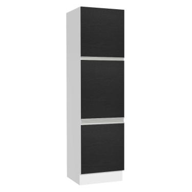 Imagem de Paneleiro Madesa Glamy 60 Cm 3 Portas Branco Preto