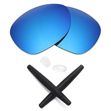 Imagem de Lentes de reposição e kits de borracha Mryok para óculos de sol Oakley Crosshair 2012, Ice Blue Polarized Lenses & Black Rubber Kits, One Size