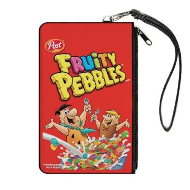 Imagem de Buckle-Down Carteira com zíper The Flintstones, Frutity Pebbles Fred and Barney Cereal Box réplica vermelho brilhante, tela, Vermelho brilhante, Large