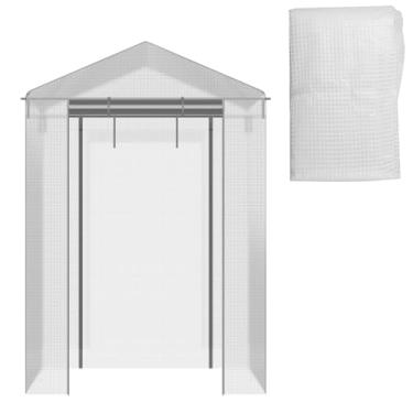 Imagem de Capa de estufa walk-in Capa de substituição de estufa PE à prova d'água com porta com zíper enrolado, resistente a UV, capa protetora para plantio de casa pequena e quente sem suporte 56,2x28,7x76,8 p