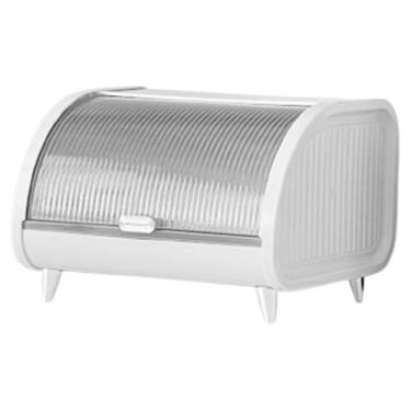 Imagem de WeiLaiKeQi Caixa de armazenamento de cosméticos Caixa de armazenamento de pão Armazenamento de pão Porta-chaves de entrada de fazenda de luxo para mesa de balcão, Branco