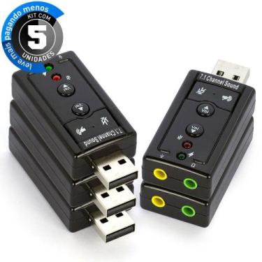 Imagem de Adaptador de Som USB 7.1 Directsound 3D - Kit com 5 Placas - Cirilo Ca