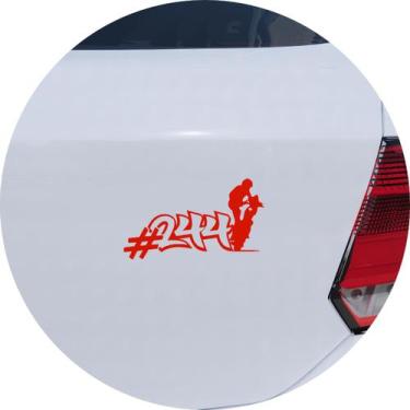 Imagem de Adesivo de Carro 244 Empinando a Moto - Cor Vermelho - Melhor Adesivo,