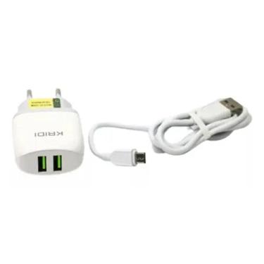 Imagem de Carregador Rápido Micro USB (V8) FONTE + CABO 12w 2.4A - kaidi