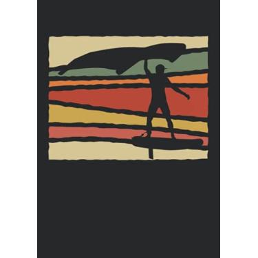 Imagem de Notizbuch A4 liniert mit Softcover Design: Wingsurf Wingfoil Wing Foil Surf Retro Geschenk Surfer: 120 linierte DIN A4 Seiten