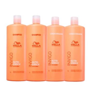 Imagem de Kit Wella Nutri-Enrich 2 Shampoo e 2 Condicionador -1L - Wella Profess