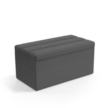 Imagem de Calçadeira Baú Ursa 90 para Cama de Solteiro Z-008 Sued Cinza Aradecor