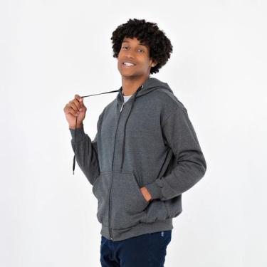 Imagem de Blusa Moletom Grosso C/ Touca e de Zipper C/ 40% De Desconto - Estilo 