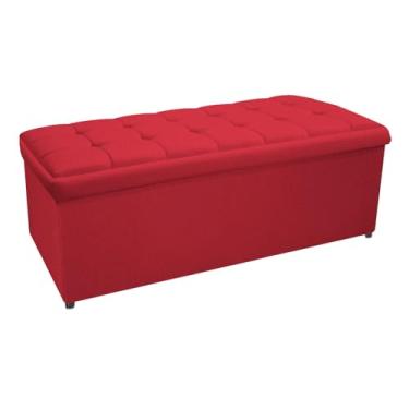 Imagem de Calçadeira Copenhague 195 cm King Size Suede Vermelho AM Decor