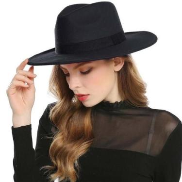 Imagem de Chapéu Fedora Preto Unissex Feltro - Rei Look