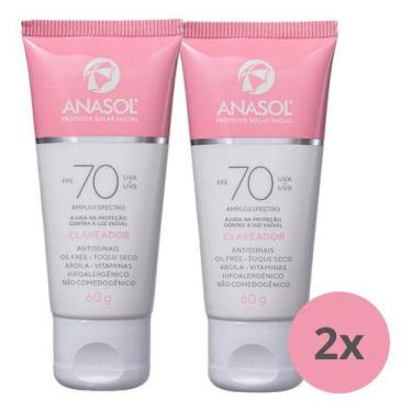 Imagem de Kit 2 Anasol Protetor Solar Fps 70 Facial Com Clareador 60 G