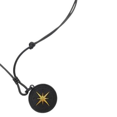 Imagem de Colar Ajustavel Unissex Bussula Rosa dos Ventos - Next Jeans, Preto