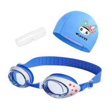 Imagem de Kit Natação Infantil com Óculos Estojo e Touca Coleção Estrelas - Hero