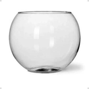 Imagem de Aquário Redondo De Vidro Grosso 5 Litros Peixe Decoração - Casaton