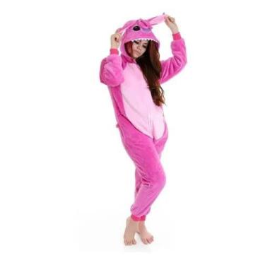 Imagem de Pijama Stitch Angel Adulto Macacão Com Capuz - Fantasy Londres, M