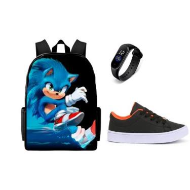 Imagem de Mochila Lançamento Juvenil Mais Tenis Casual E Relogio Digital - Kaut,