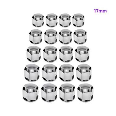 Imagem de Jogo Capa Parafuso Roda Lisa Cromada Universal 17mm com 20 unidades - 