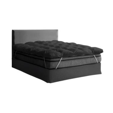 Imagem de Pillow Top Solteiro Fibra Siliconada Super Volumosa Cinza - Tuca Casa