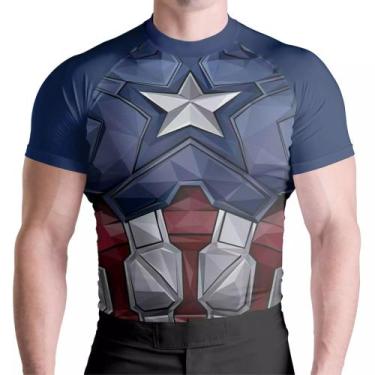 Imagem de Rash Guard Captão America2 MC Atlética Esportes, Azul, P