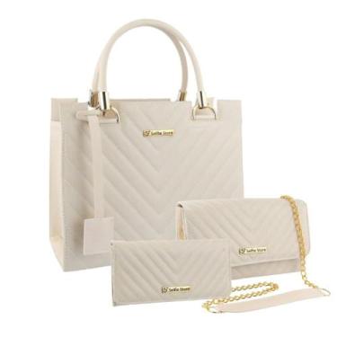 Imagem de Bolsa Feminina Transversal Casual + Bolsa Flap + Carteira - Selfie Sto