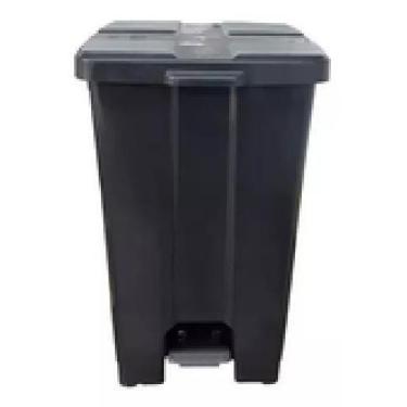 Imagem de Cesto C/ Pedal Plástico 30l Várias Cores Coleta Seletiva Jsn, Preto