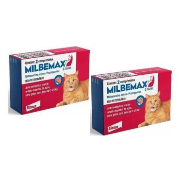 Imagem de 2 Milbemax Vermifugo Para Gatos De (2 A 8 Kg) 2 Comprimidos - Elanco