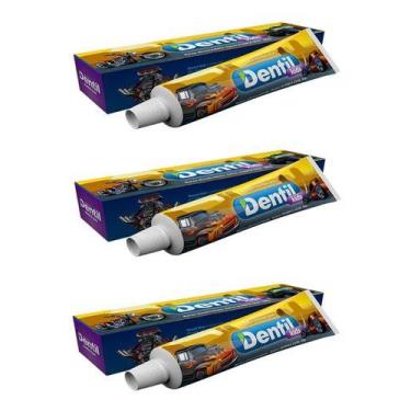 Imagem de 3 Gel Dental Dentil Kids Infantil Flúor Vegano - Bubble Gum