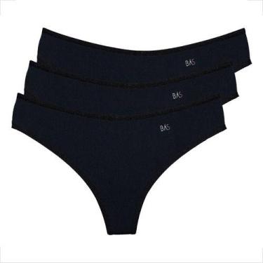 Imagem de Kit 3 Tangas Conforto Fio Duplo Feminina Elegante Atacado - Básica Lin