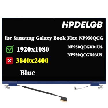 Imagem de HPDELGB Substituição para Samsung Galaxy Book Flex NP950QCG NP950QCG-K01US NP950QCG-K03US NP950QCG-K01HK / K01DE / K01CA / X01DE LCD Touch Screen Digitalizador Assembly 39.6 cm 1920x1080 FHD Cor Azul