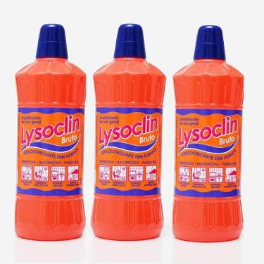 Imagem de Kit 3 Desinfetante Multiuso 1 Litro Lysoclin Bruto - Nobel do Brasil