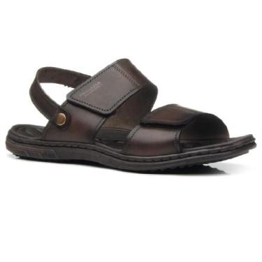 Imagem de Sandalia pegada em couro ref 133303 masculino, 41, Marrom escuro