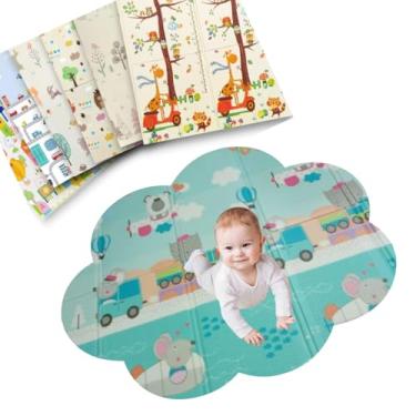 Imagem de Tapete de Atividades Infantil Térmico Dupla Face, 2,0 x 1,5m Estampas Divertidas (Submarino/Dinossauros)